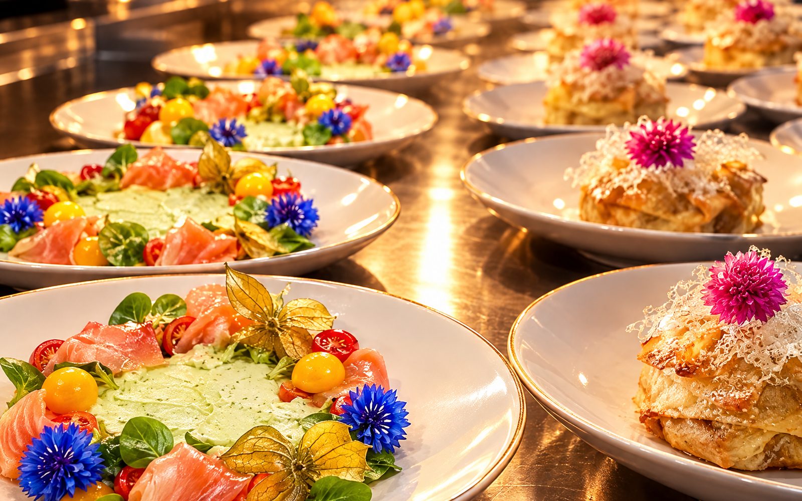 Plat gastronomique oriental dressé à l'assiette à Lyon